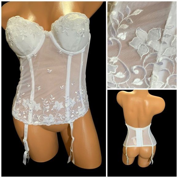 rare y2k corset 2000s Vintage victoria’s secret embroidered floral 34C deadstock